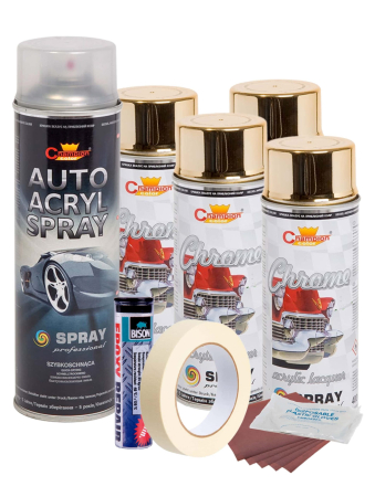 Accesorii Autoturisme - Kit complet reparatie si vopsire jante culoare Auriu Metalic, V4