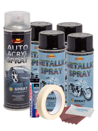 Accesorii Autoturisme - Kit complet reparatie si vopsire jante culoare Negru Metalizat, V4