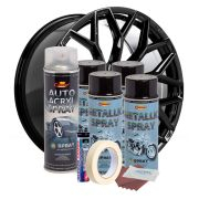 Kit complet reparatie si vopsire jante culoare Negru Metalizat, V4 [1]