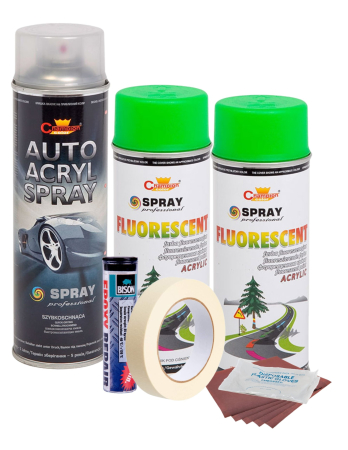 Accesorii Autoturisme - Kit complet reparatie si vopsire jante culoare Verde Fluorescent, V2