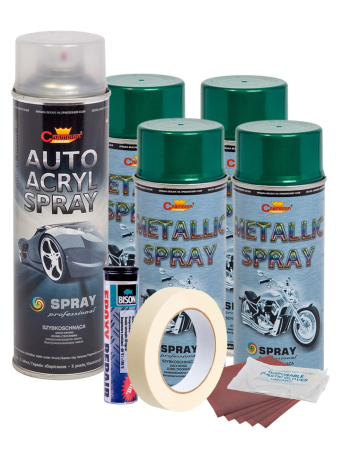 Accesorii Autoturisme - Kit complet reparatie si vopsire jante culoare Verde Metalizat, V4