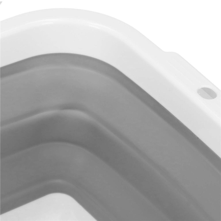Lighean pliabil, dreptunghiular, din plastic si silicon, 40x29x15cm, 8.5litri, gri [5]