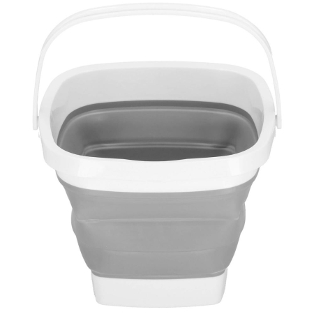 Lighean pliabil, patrat, din plastic si silicon, 30x24cm, 10litri, gri [13]