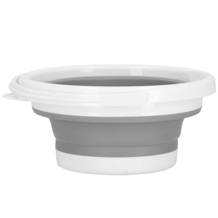 Lighean pliabil, rotund, din plastic si silicon, 25x19cm, 5litri, gri [13]