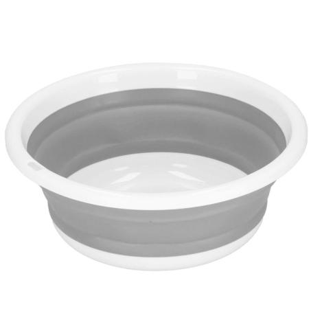Lighean pliabil, rotund, din plastic si silicon, 37x15cm, 9litri, gri [14]