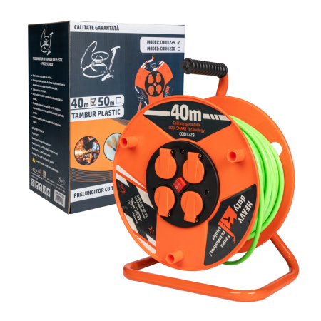 Prelungitor rola cu tambur 3x2.5mm², 40 m, 4 prize Schuko - COBI SMART® [0]