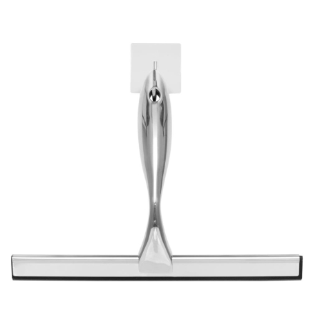 Racleta pentru baie din inox cu suport adeziv, lama 25 cm, finisaj lucios argintiu [11]