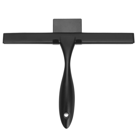Casă - Racleta pentru baie din inox cu suport adeziv, lama 25 cm, finisaj mat negru