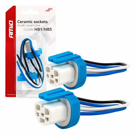 Auto & Iluminat - Set 2 mufe ceramice drepte, soclu HB1, HB5, rezistente termic