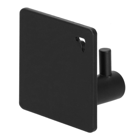 Set 4 agatatori tip cuier pentru baie, sistem fixare inclus, aluminiu, negru [16]