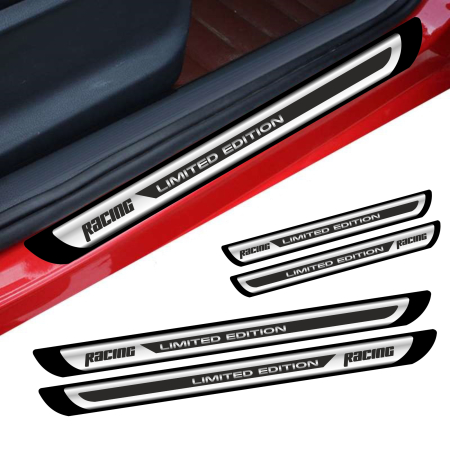 Accesorii Autoturisme - Set 4 bucati Protectii Praguri din autocolant Crom - Racing Limited Edition