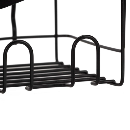 Set 5 polite metalice pentru dus cu montaj autoadeziv, inox, negru mat [13]