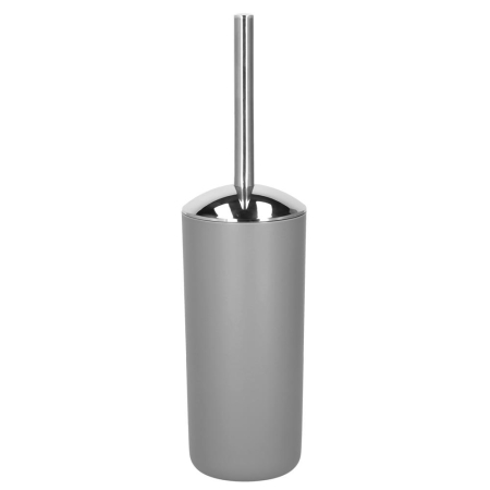 Set accesorii baie, 6 piese din plastic, cu perie WC si cos de gunoi, finisaj mat si lucios, gri argintiu [8]