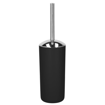Set accesorii baie, 6 piese din plastic, cu perie WC si cos de gunoi, finisaj mat si lucios, negru argintiu [13]