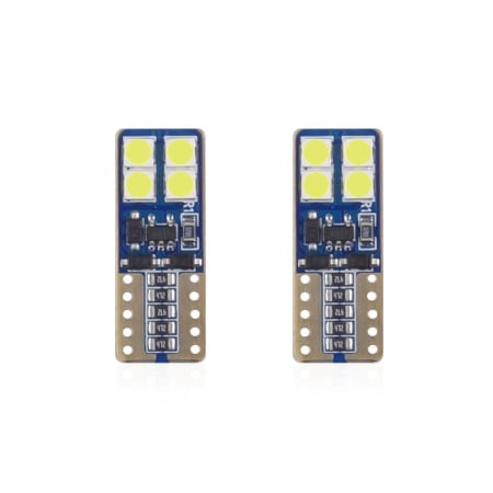 Auto & Iluminat - Set becuri auto cu LED CANBUS compatibil T10e W5W 8 SMD Alb 12/24V, destinat competitiilor auto sau off-road