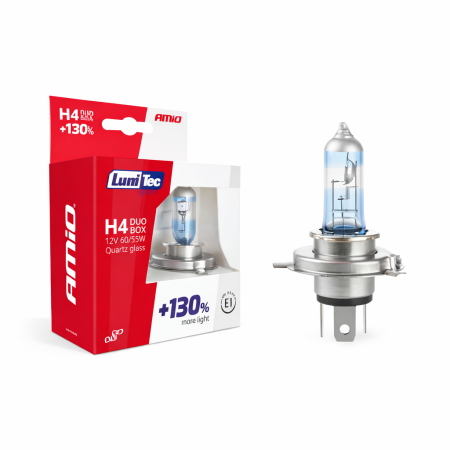Auto & Iluminat - Set becuri cu halogen H4 12V 60 / 55W LumiTec LIMITED + 130% DUO BOX