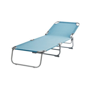 Decor exterior - Sezlong pliant Sersimo, 186 x 56 cm, pentru plaja sau gradina, albastru, capacitate 110kg
