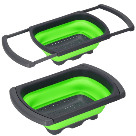 Casă - Strecuratoare pliabila pentru chiuveta, din plastic si silicon, brate extensibile, lungime 38-60cm
