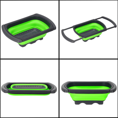 Strecuratoare pliabila pentru chiuveta, din plastic si silicon, brate extensibile, lungime 38-60cm [17]