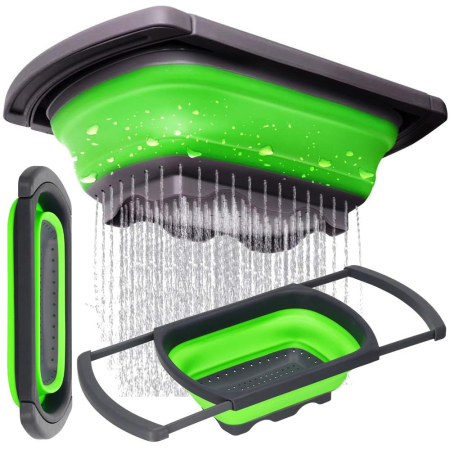 Strecuratoare pliabila pentru chiuveta, din plastic si silicon, brate extensibile, lungime 38-60cm [4]