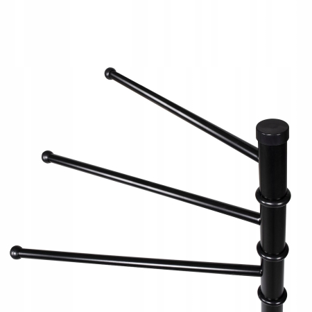 Suport cuier pentru prosoape cu 3 brate egale 32 cm, inaltime 86 cm, negru [5]