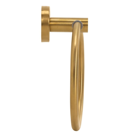 Suport metalic tip inel pentru prosop, inox cu finisaj lucios, diametru 17 cm, accesorii montaj incluse, auriu [11]