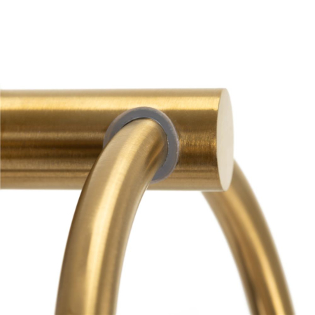 Suport metalic tip inel pentru prosop, inox cu finisaj lucios, diametru 17 cm, accesorii montaj incluse, auriu [5]