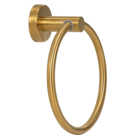 Casă - Suport metalic tip inel pentru prosop, inox cu finisaj lucios, diametru 17 cm, accesorii montaj incluse, auriu