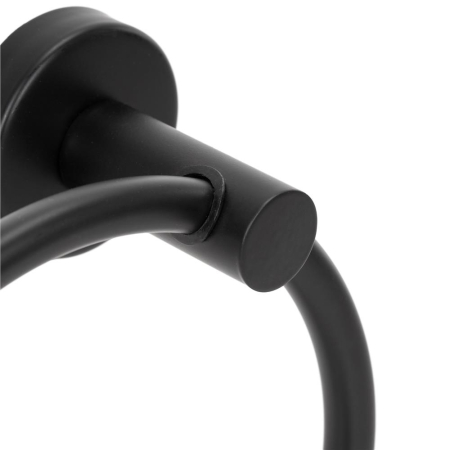 Suport metalic tip inel pentru prosop, inox cu finisaj mat, diametru 17 cm, accesorii montaj incluse, negru [5]