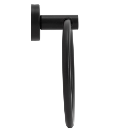 Suport metalic tip inel pentru prosop, inox cu finisaj mat, diametru 17 cm, accesorii montaj incluse, negru [10]