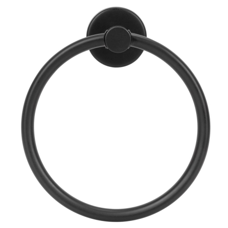 Suport metalic tip inel pentru prosop, inox cu finisaj mat, diametru 17 cm, accesorii montaj incluse, negru [1]