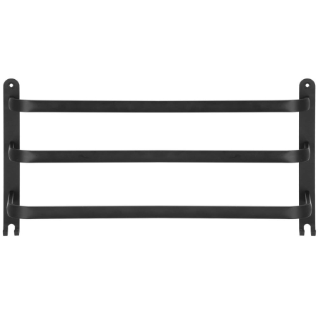 Suport prosoape pentru baie cu 2 sisteme de instalare, 3 brate, din aluminiu, 49x25cm, negru [14]