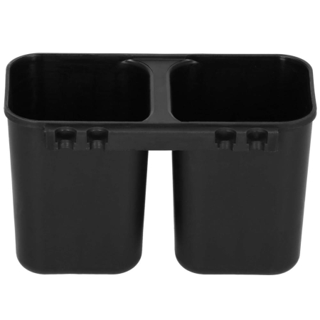 Uscator de vase metalic cu tava detasabila si suport tacamuri, 38x24x13 cm, negru [11]