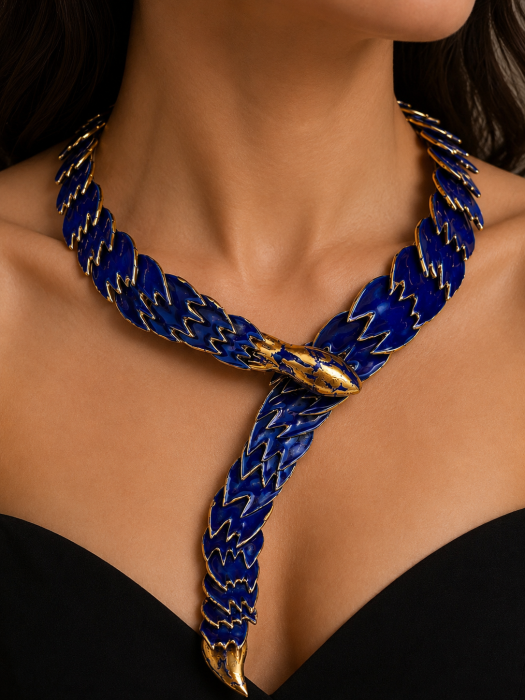 Ouroboros Caeruleus – colier statement din ceramică [4]