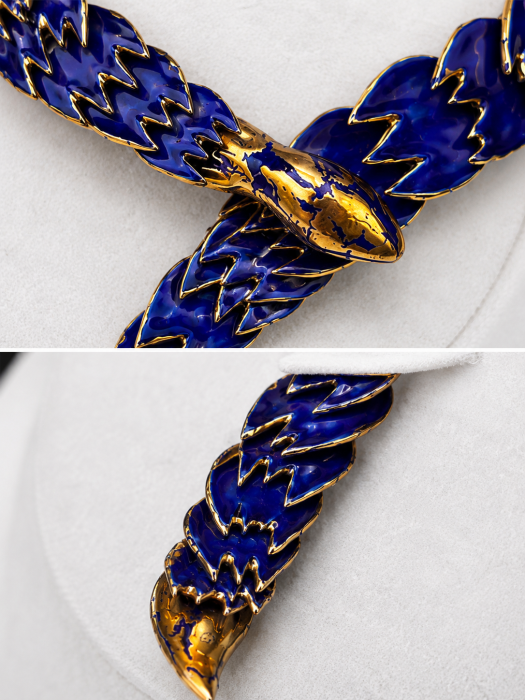 Ouroboros Caeruleus – colier statement din ceramică [2]