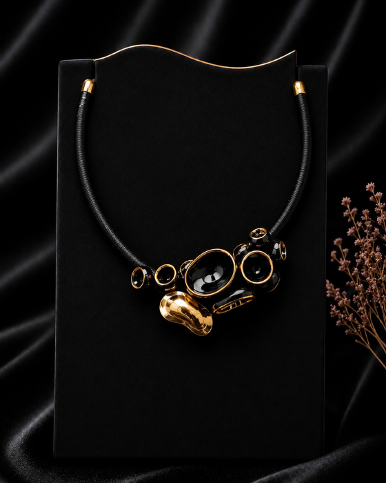 Aurum Noir – colier statement din ceramică cu aur coloidal [3]