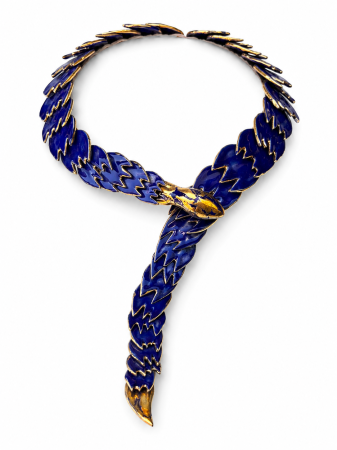 Coliere - Ouroboros Caeruleus – colier statement din ceramică