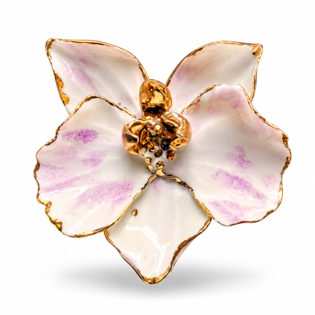 Broșe - Orchis Lumen – Broșă din porțelan cu aur | Ikigai Ceramic