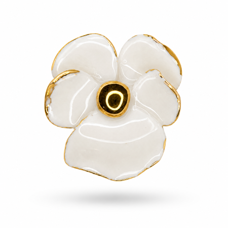 Broșe - Viola Aurea – Broșă de autor din porțelan | Ikigai Ceramic