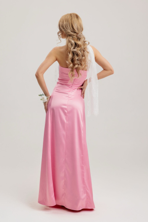 rochie lunga roz cu dantela alba [1]