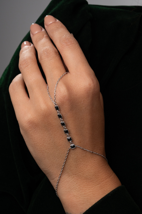 Bratara Hand Chain Obsidian [2]