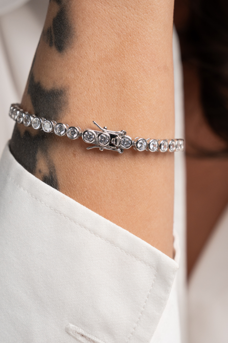 BRĂȚARĂ TENNIS WHITE ROUND [2]