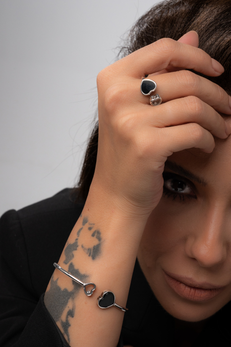 Bratara tip manșetă Black Heart [1]