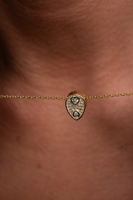 Colier Asimetric Gold cu charm detasabil [2]