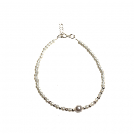 BRATARA  handmade cu perle sintetice albe [0]