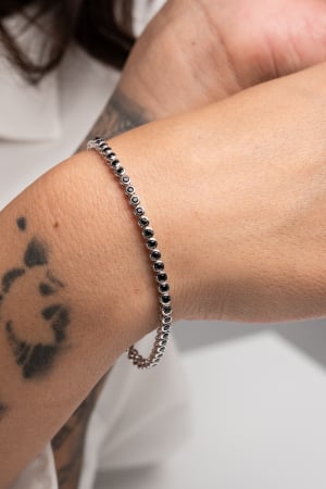 COLECTIA LADY ILSY - BRATARA Tennis Black Round