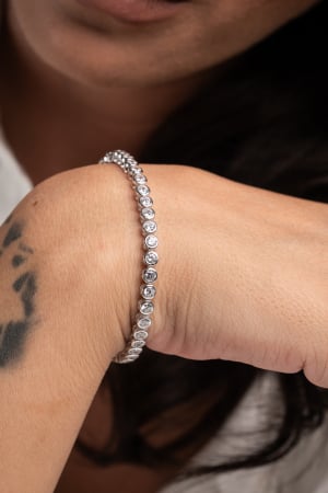 COLECTIA LADY ILSY - BRĂȚARĂ TENNIS WHITE ROUND