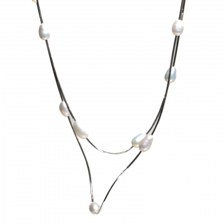 COLIERE SI PANDANTE - COLIER WHITE  PEARL
