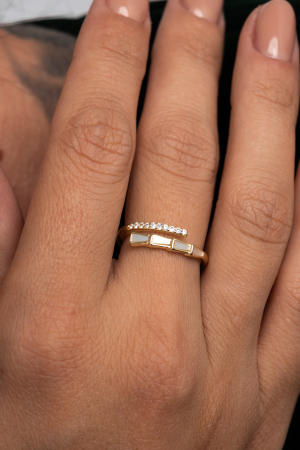 Placate cu aur 14k - Inel Branche