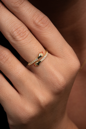 Placate cu aur 14k - Inel Crimson Hand